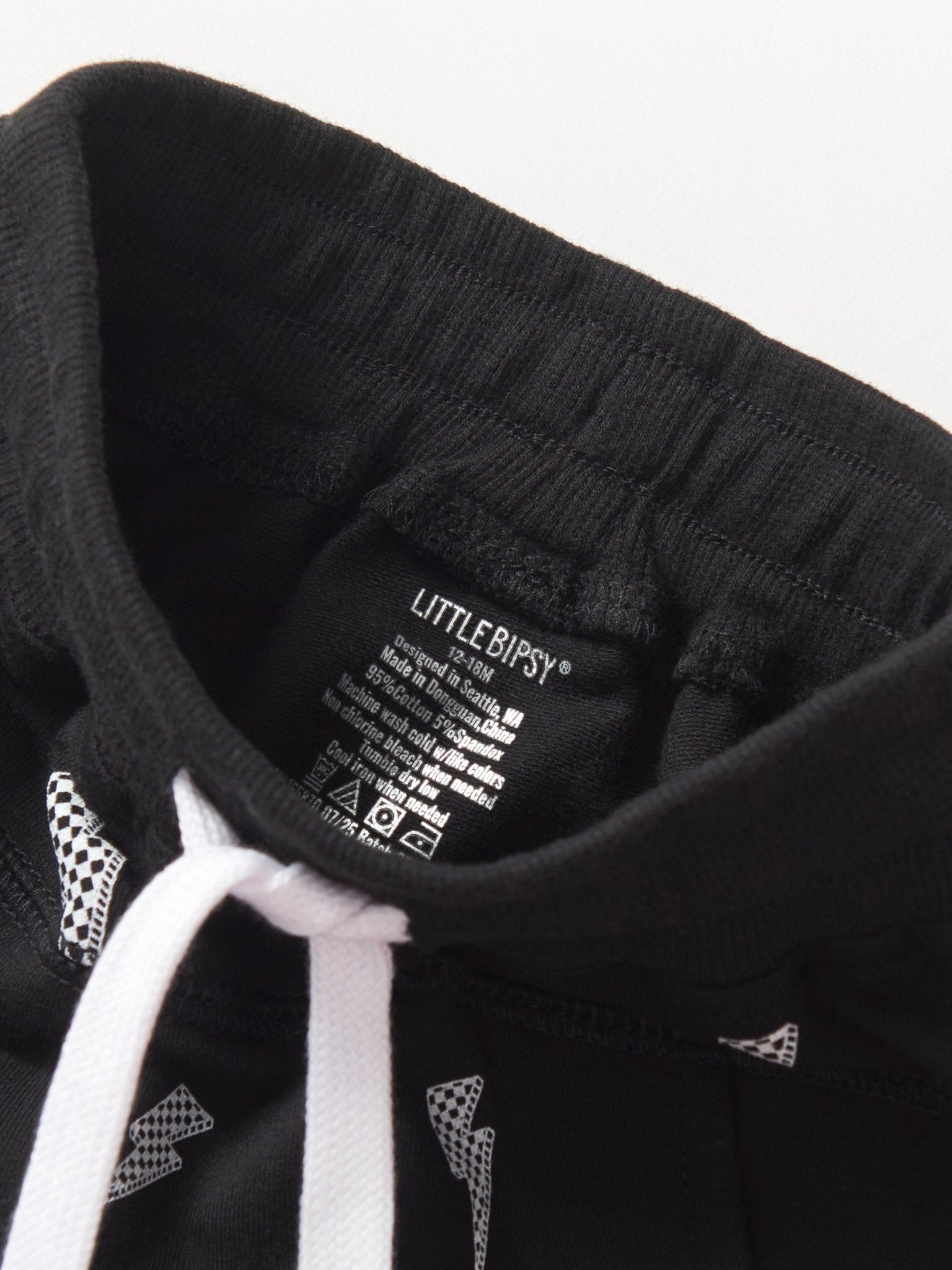 Lightning Bolt Jogger - Black - Little Bipsy