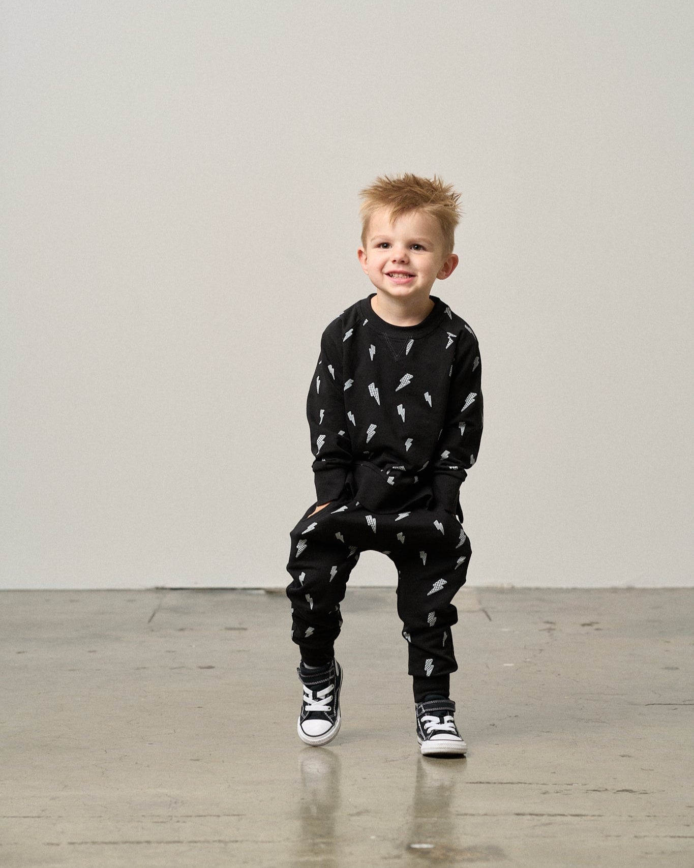 Lightning Bolt Jogger - Black - Little Bipsy