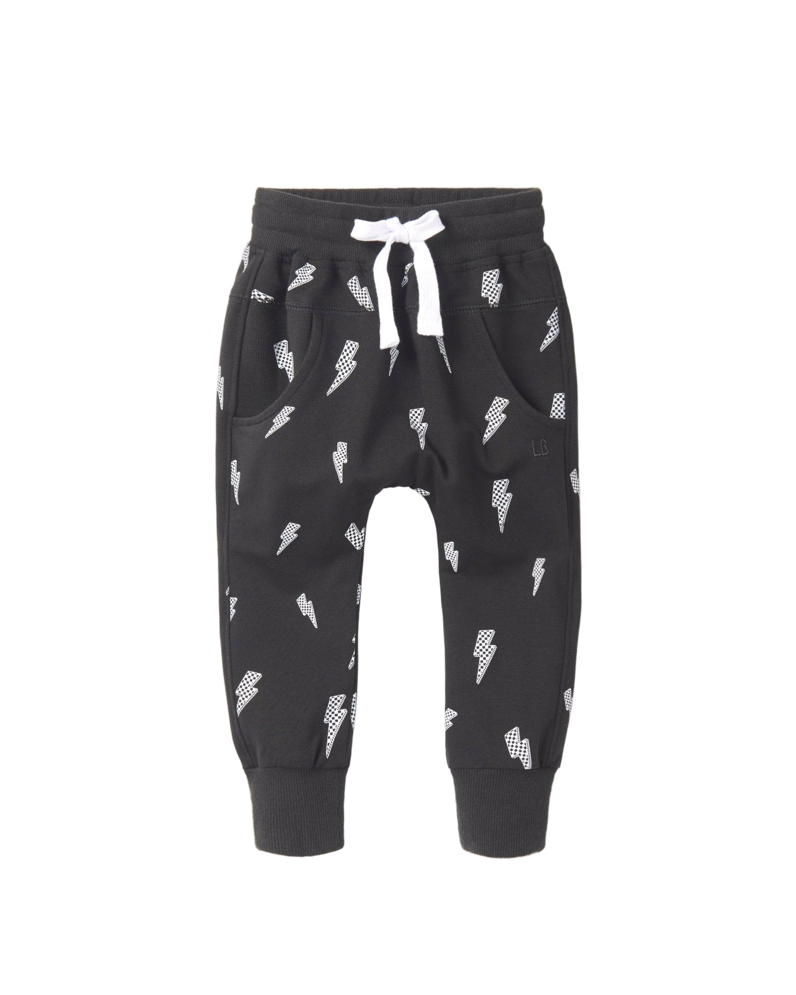Lightning Bolt Jogger - Black - Little Bipsy