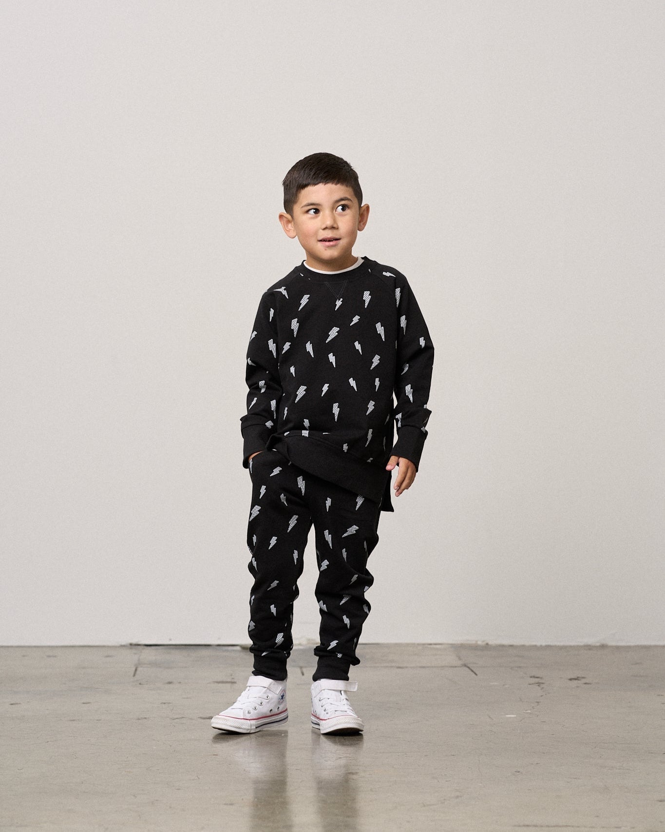Lightning Bolt Jogger - Black - Little Bipsy