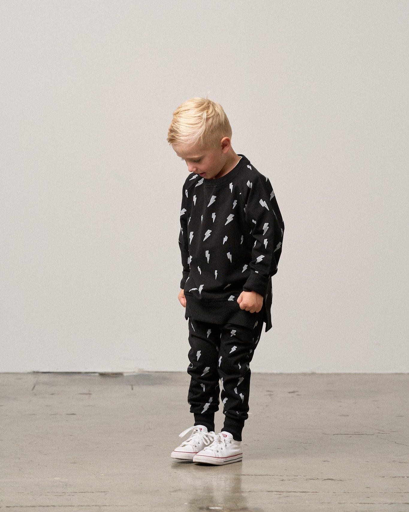 Lightning Bolt Jogger - Black - Little Bipsy