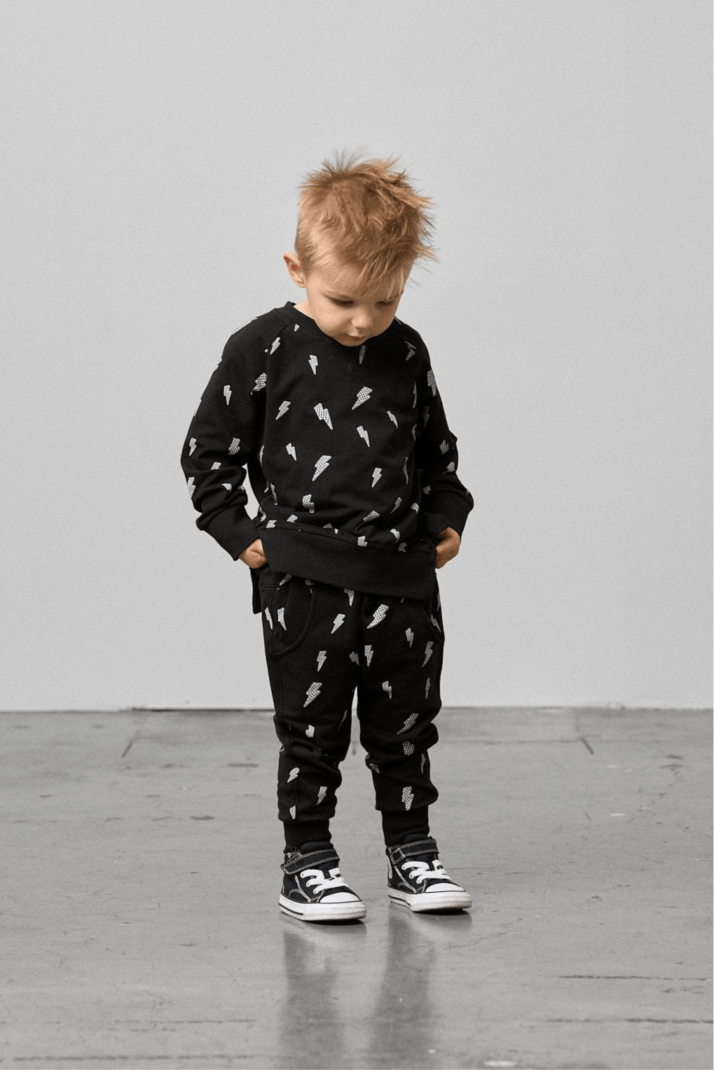 Lightning Bolt Jogger - Black - Little Bipsy