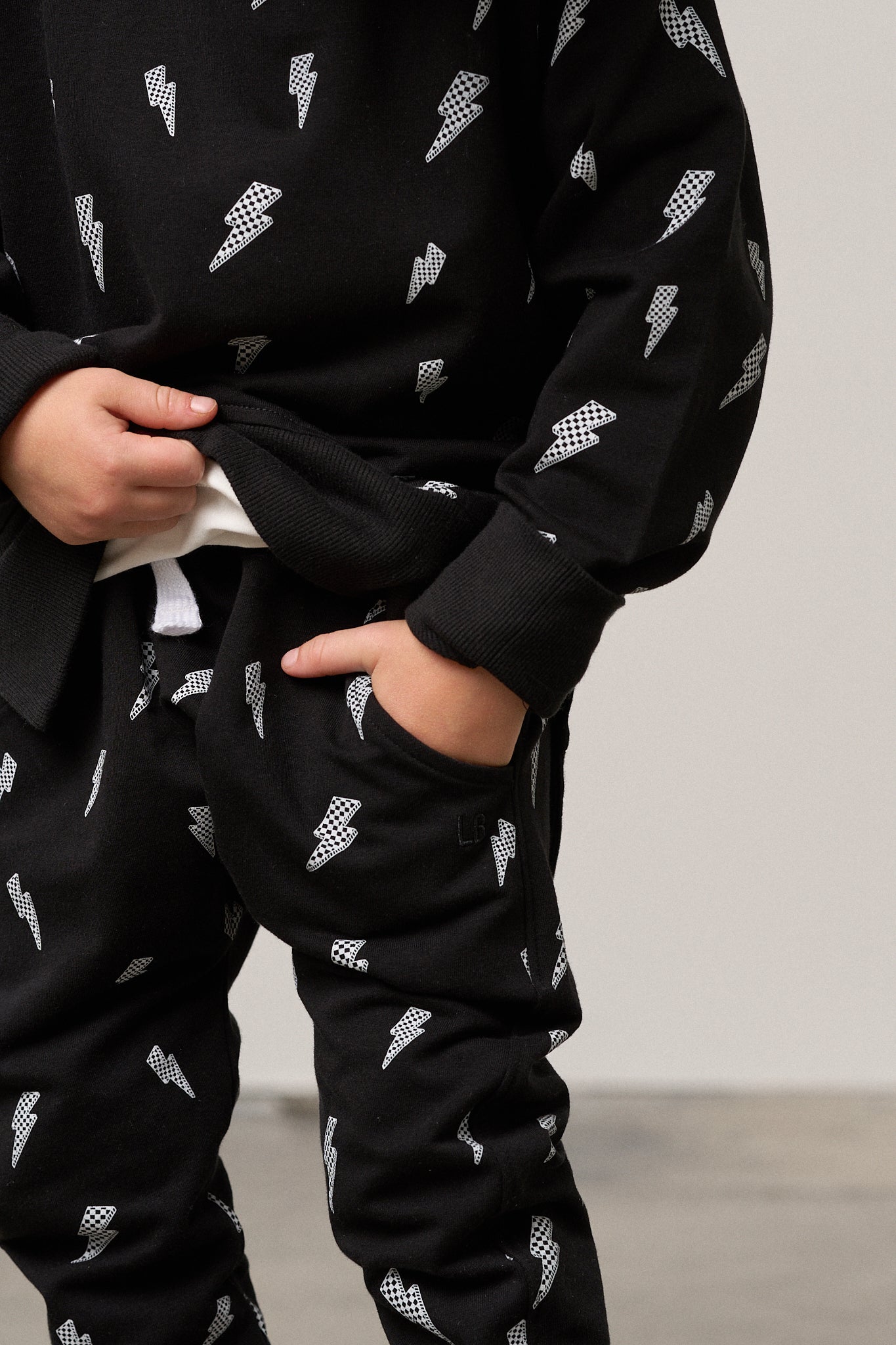 Lightning Bolt Jogger - Black - Little Bipsy