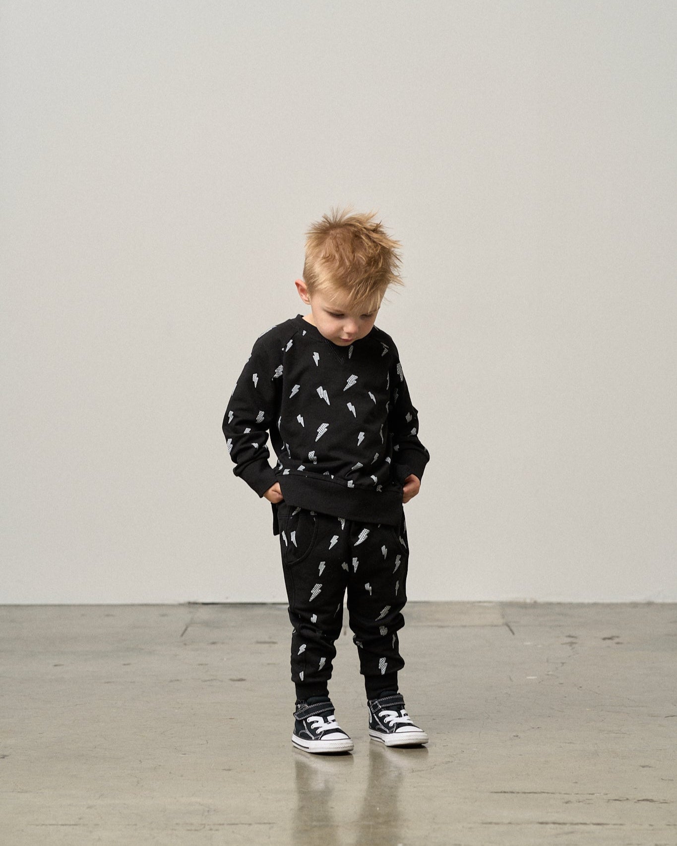 Lightning Bolt Pullover - Black - Little Bipsy