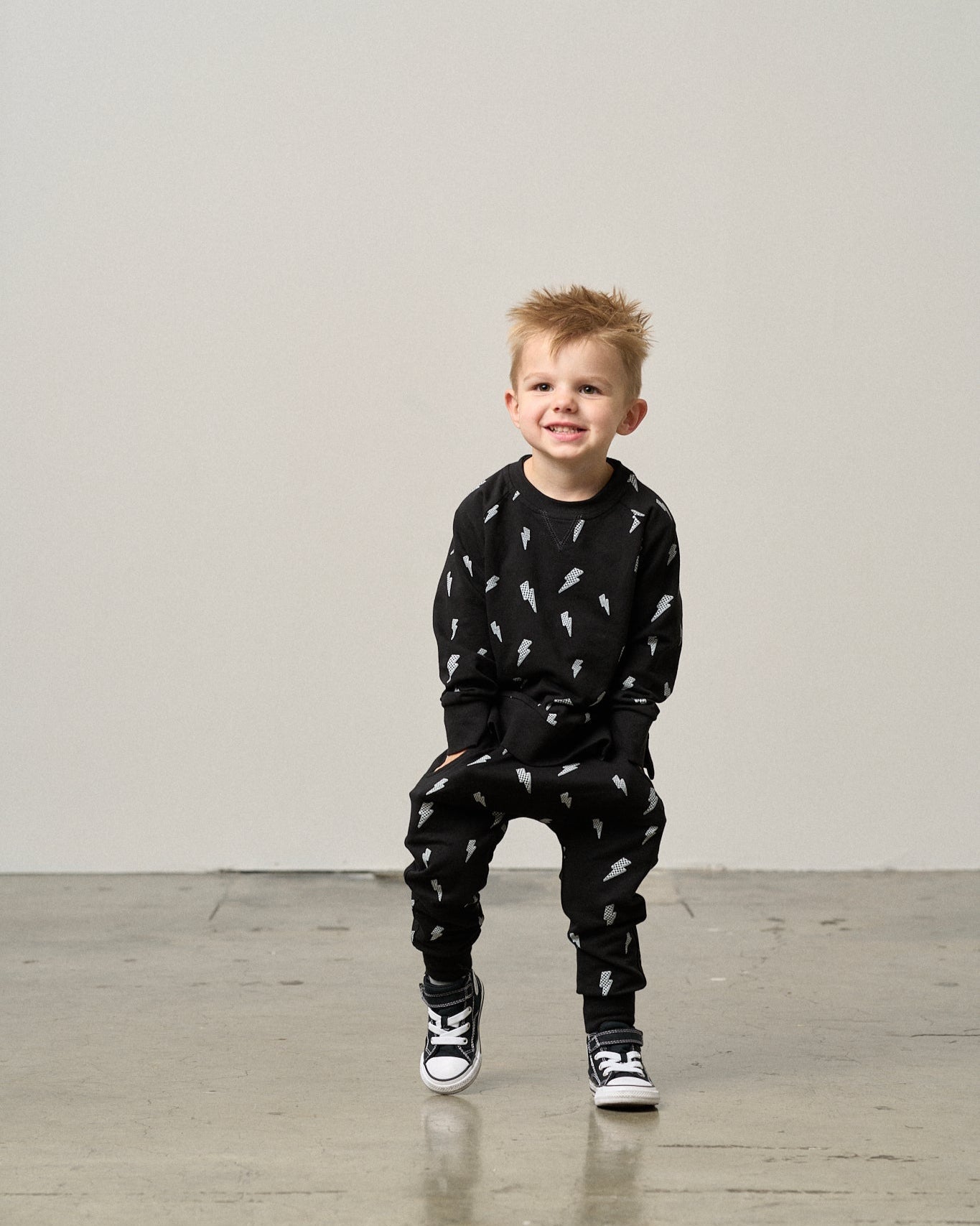 Lightning Bolt Pullover - Black - Little Bipsy