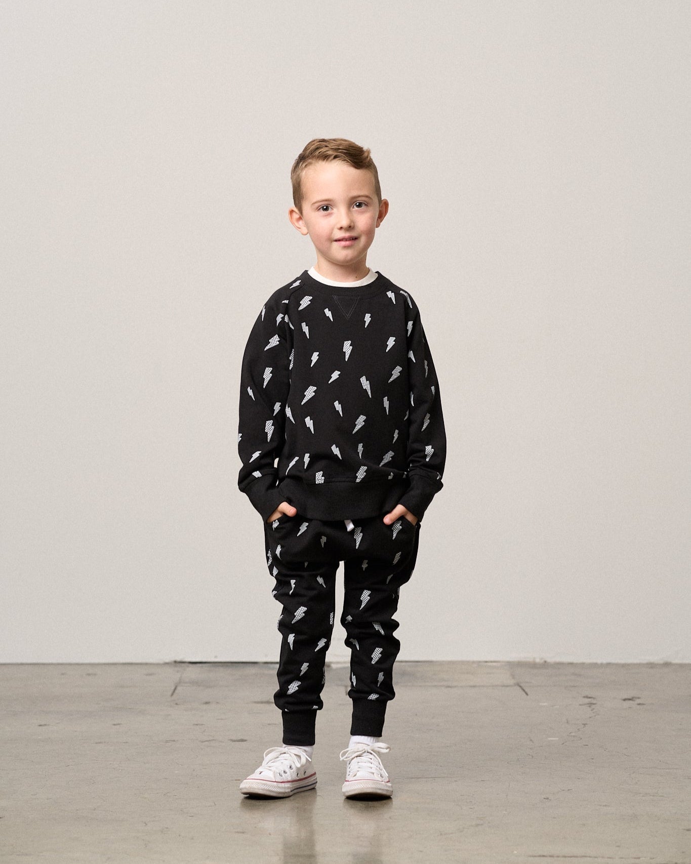 Lightning Bolt Pullover - Black - Little Bipsy