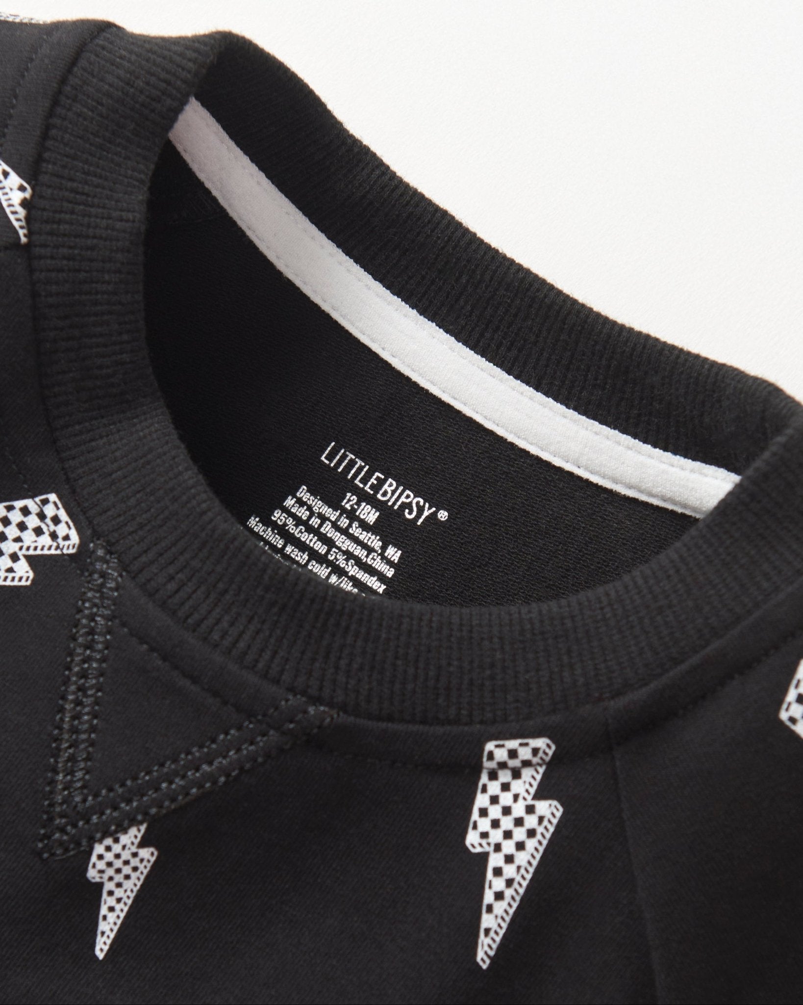 Lightning Bolt Pullover - Black - Little Bipsy