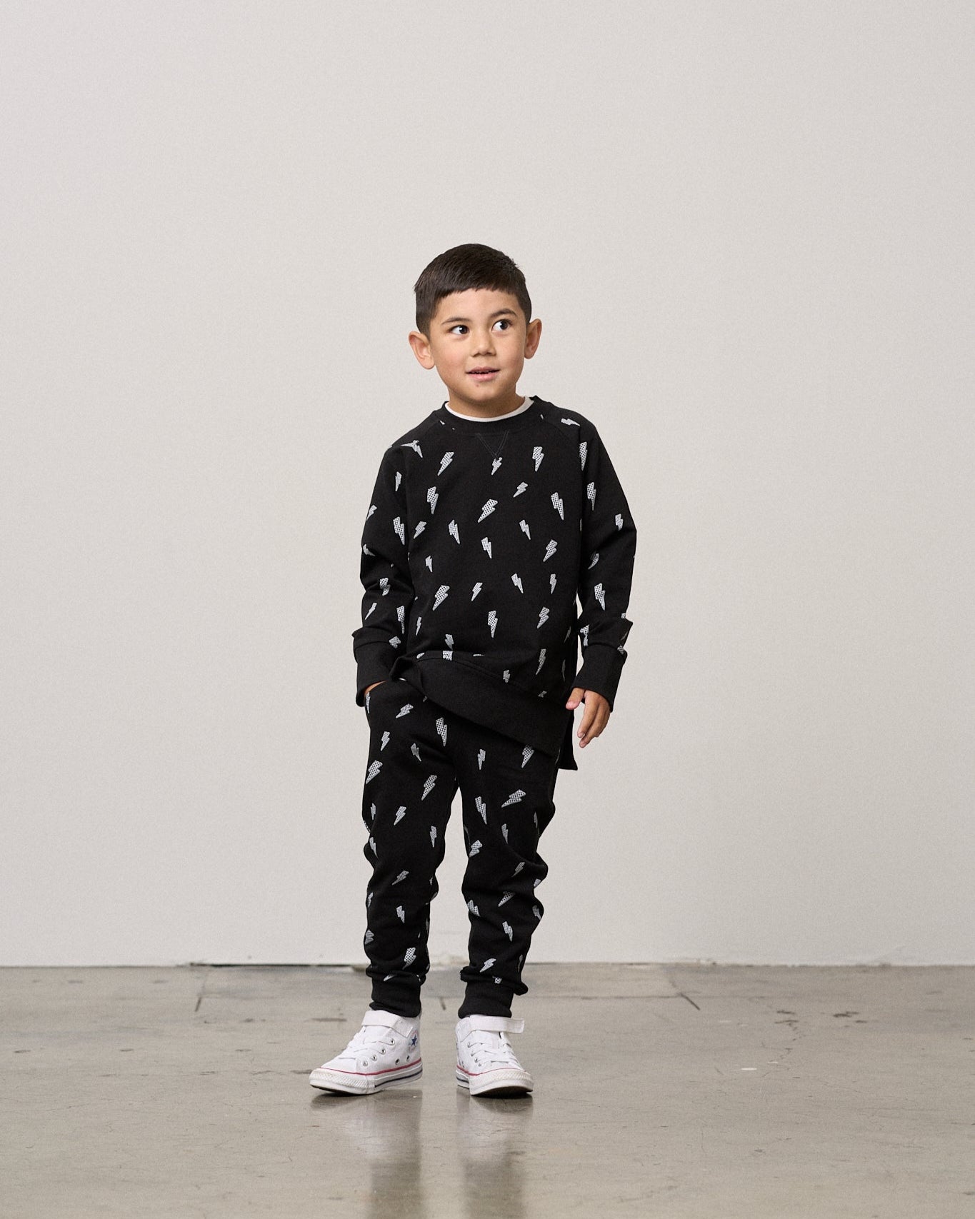 Lightning Bolt Pullover - Black - Little Bipsy
