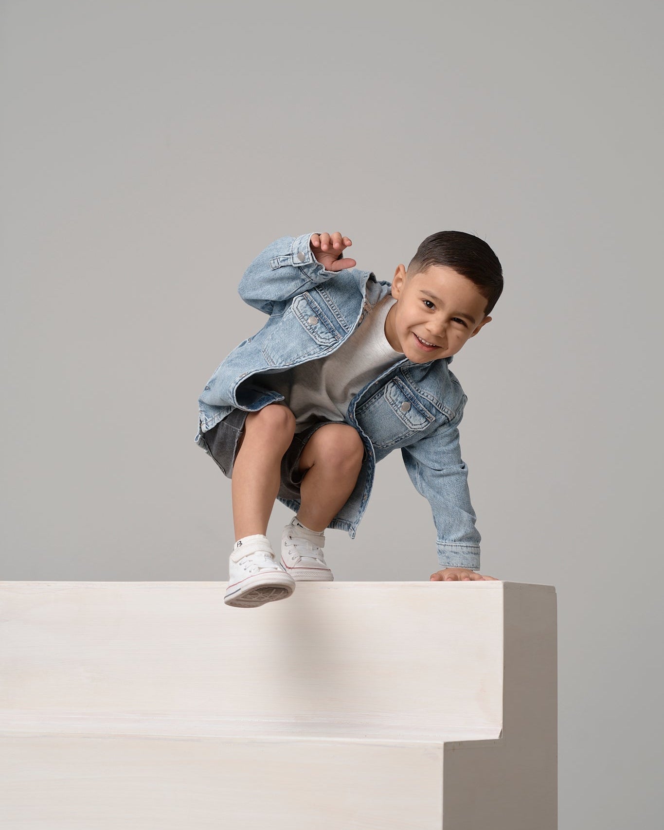 Lightweight Hooded Denim Jacket - Light Wash - Little Bipsy