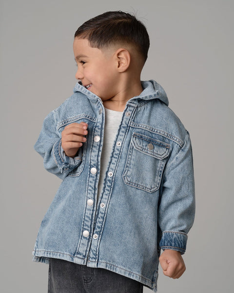 Lightweight Hooded Denim Jacket