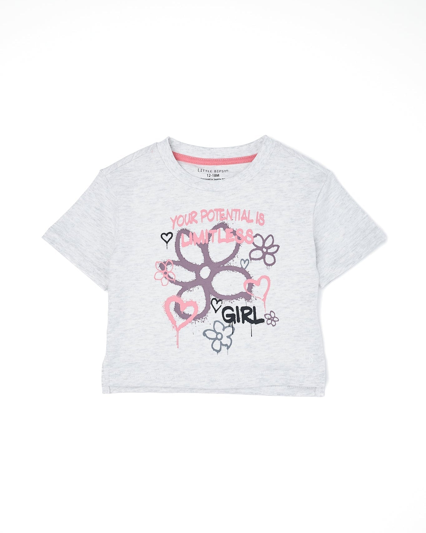 Limitless Tee - Light Heather Grey - Little Bipsy