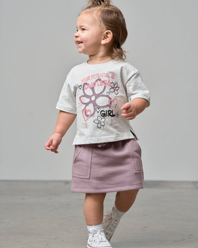 Limitless Tee - Light Heather Grey - Little Bipsy