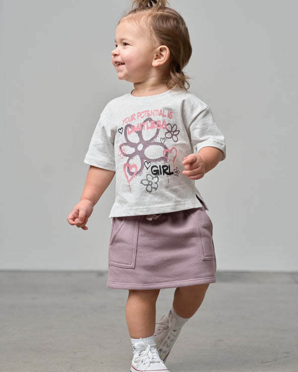 Limitless Tee - Light Heather Grey - Little Bipsy