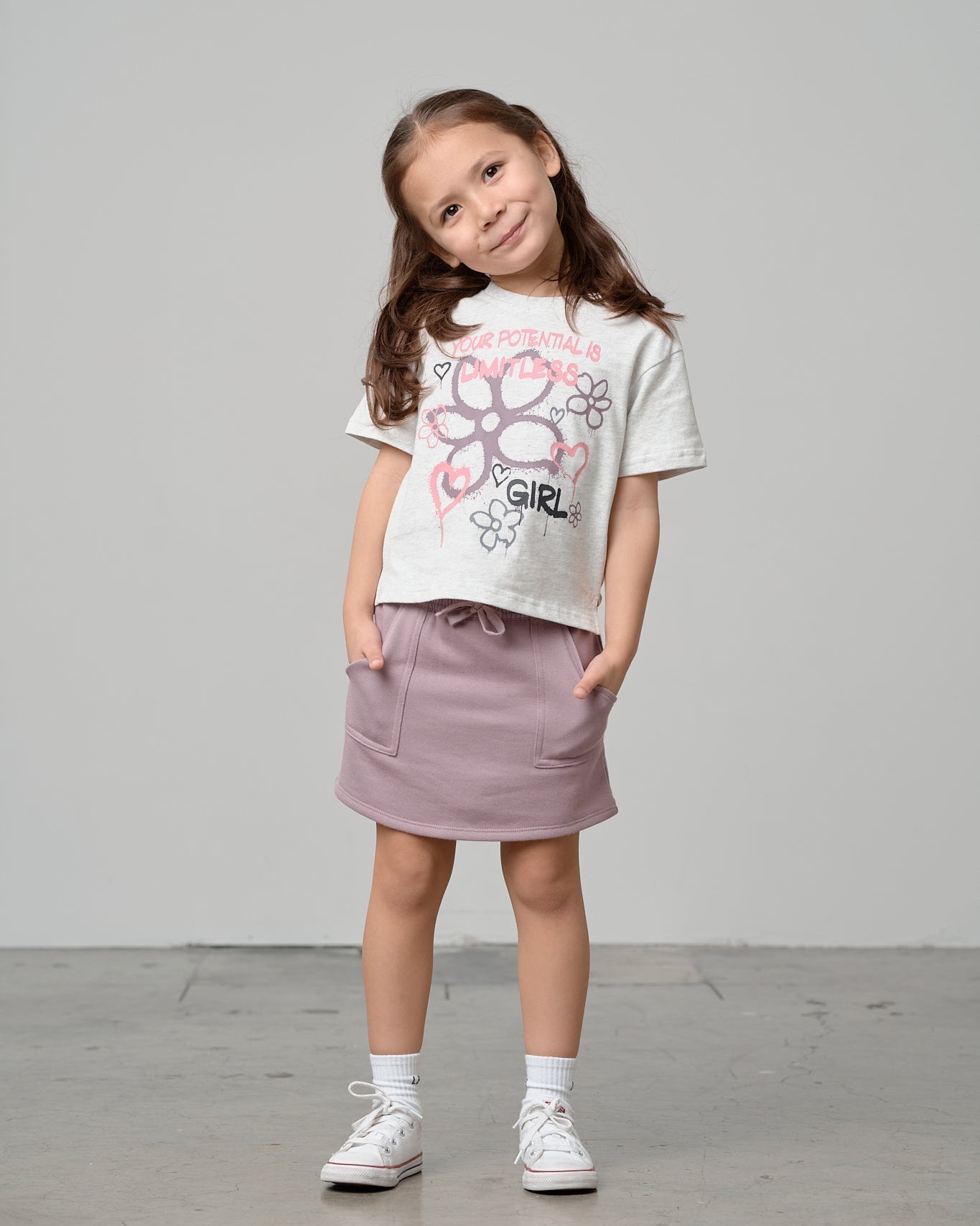 Limitless Tee - Light Heather Grey - Little Bipsy