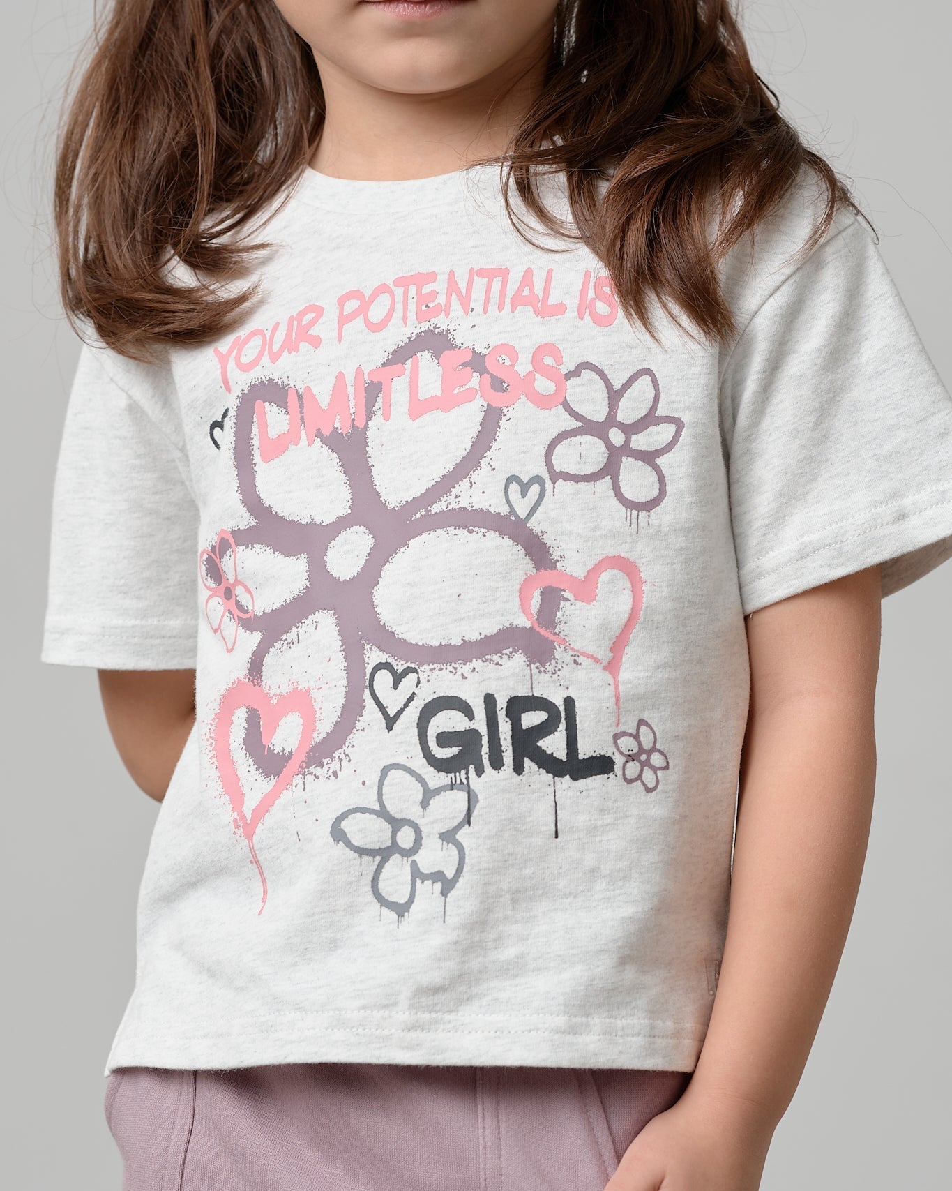 Limitless Tee - Light Heather Grey - Little Bipsy