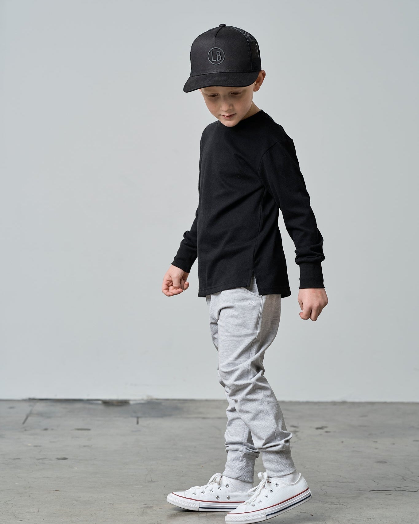 Long Sleeve Elevated Tee - Black - Little Bipsy