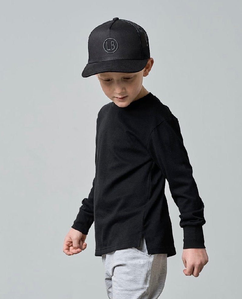 Long Sleeve Elevated Tee - Black - Little Bipsy