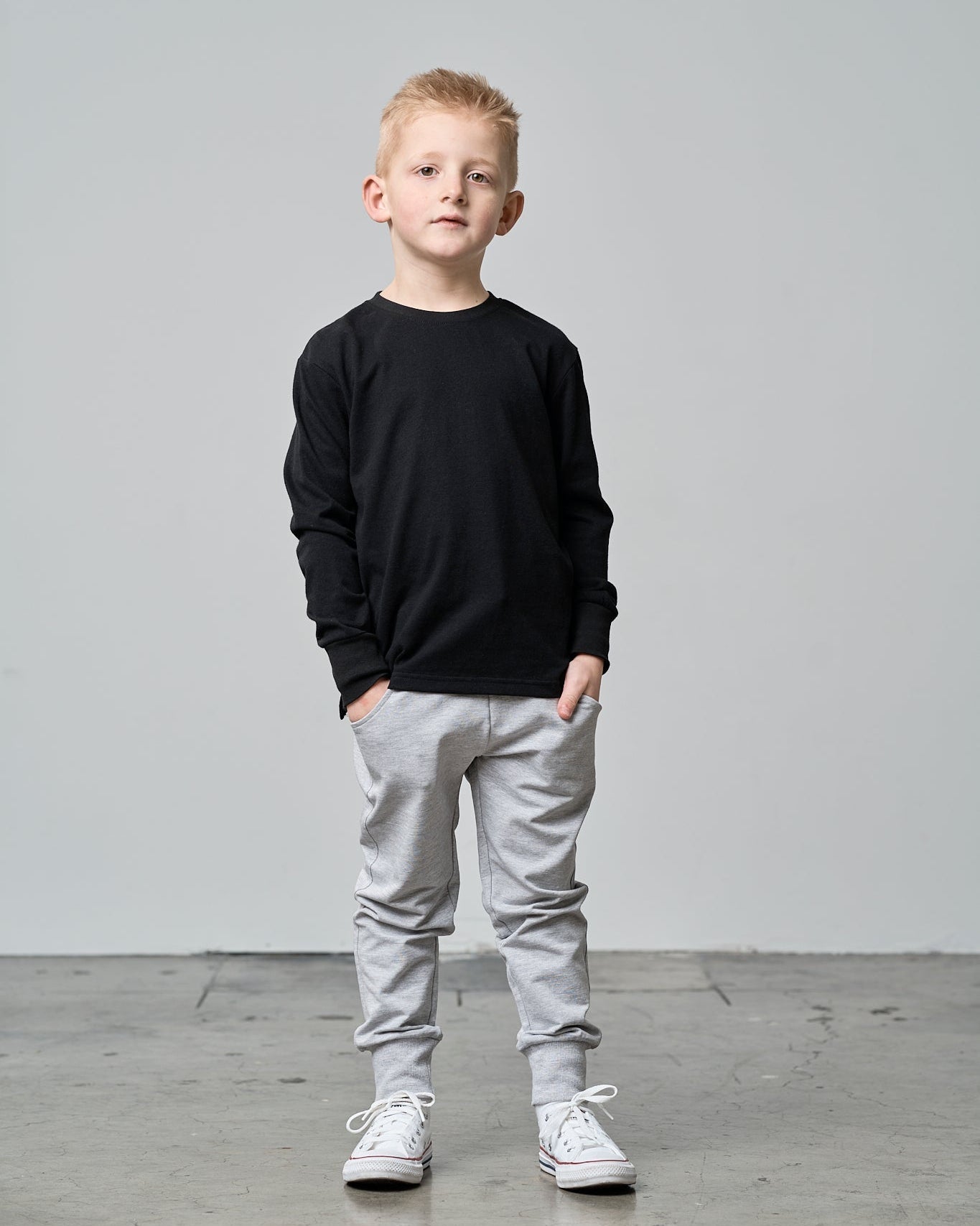 Long Sleeve Elevated Tee - Black - Little Bipsy