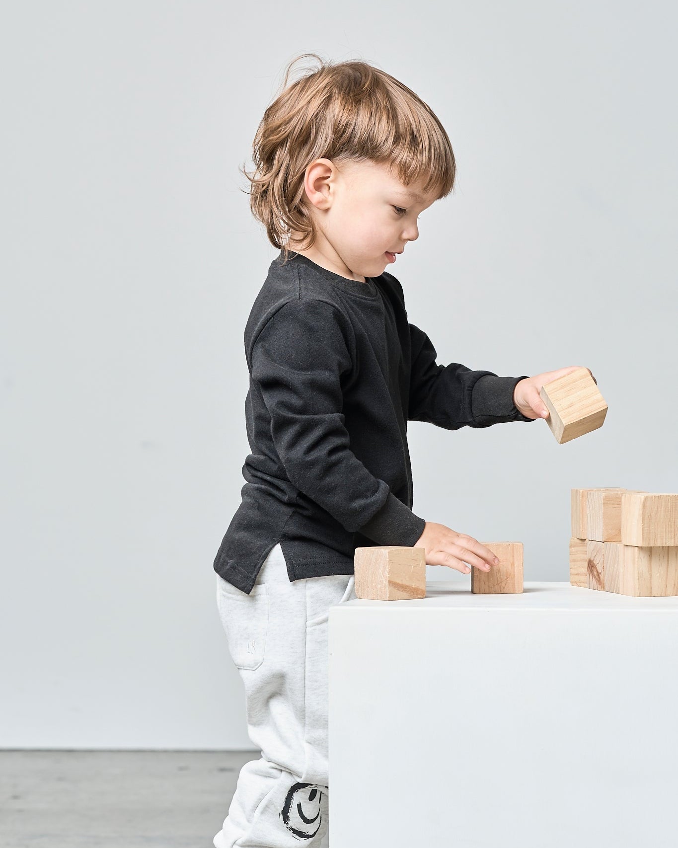 Long Sleeve Elevated Tee - Black - Little Bipsy