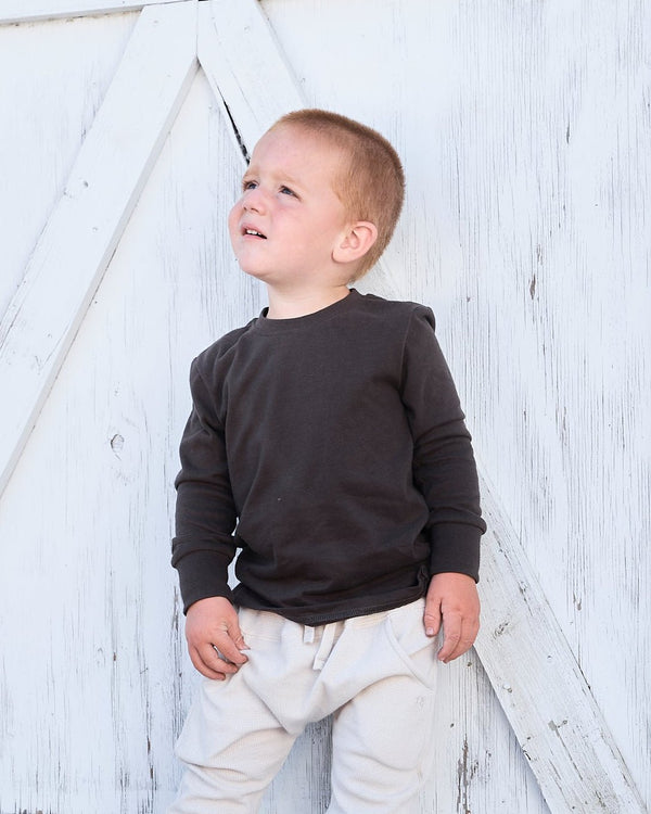 Long Sleeve Elevated Tee - Brown - Little Bipsy
