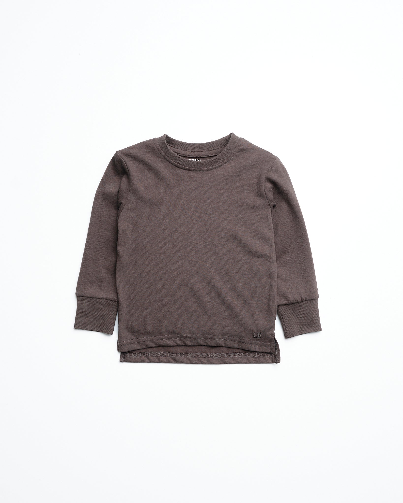 Long Sleeve Elevated Tee - Brown - Little Bipsy