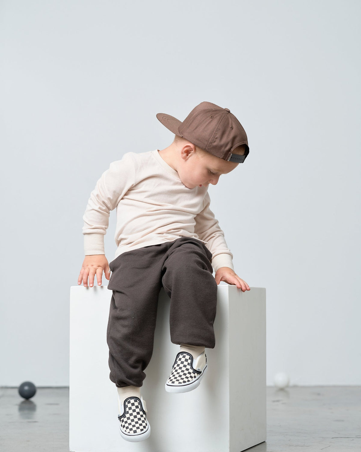Long Sleeve Elevated Tee - Cream - Little Bipsy
