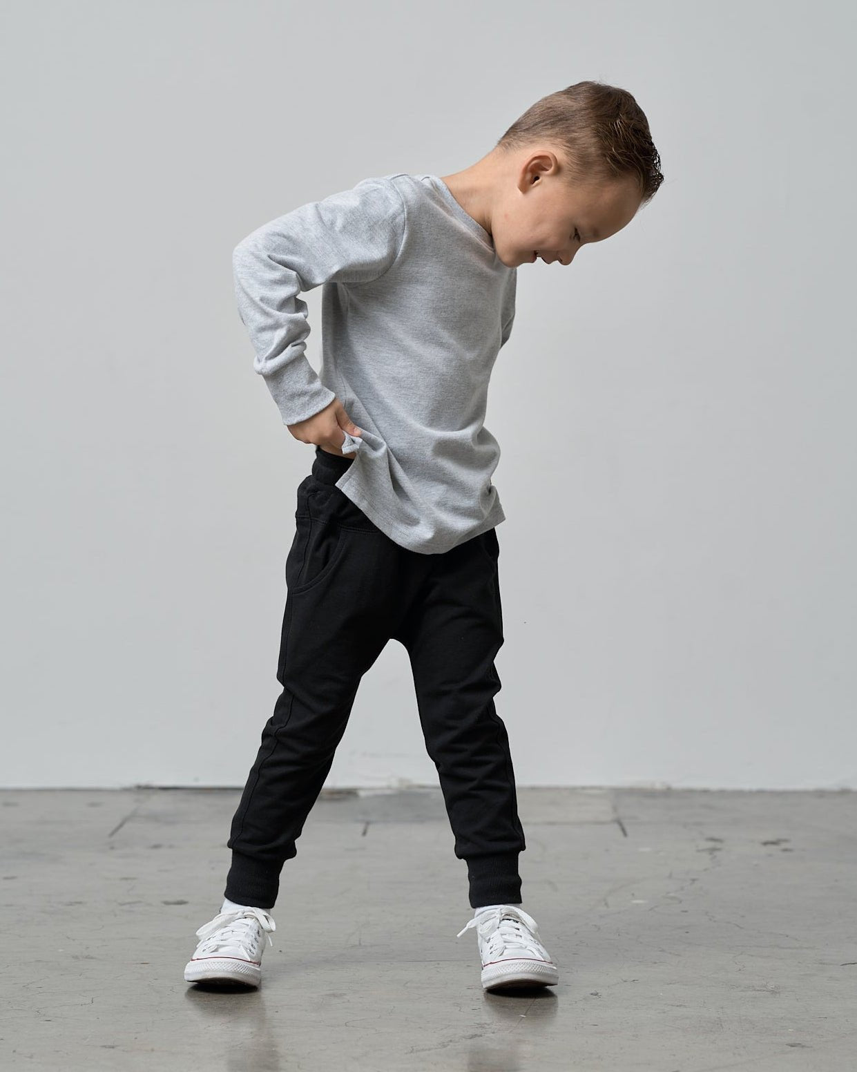 Long Sleeve Elevated Tee - Grey - Little Bipsy