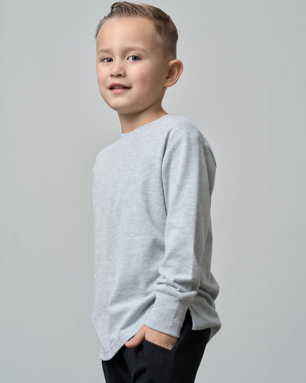 Long Sleeve Elevated Tee - Grey - Little Bipsy