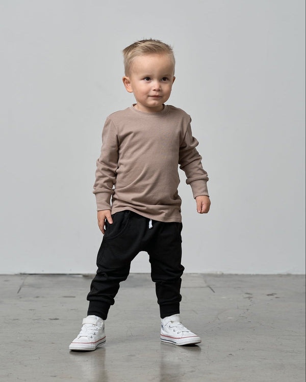 Long Sleeve Elevated Tee - Mushroom - Little Bipsy