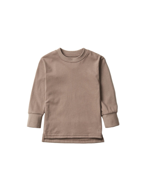 Long Sleeve Elevated Tee - Mushroom - Little Bipsy