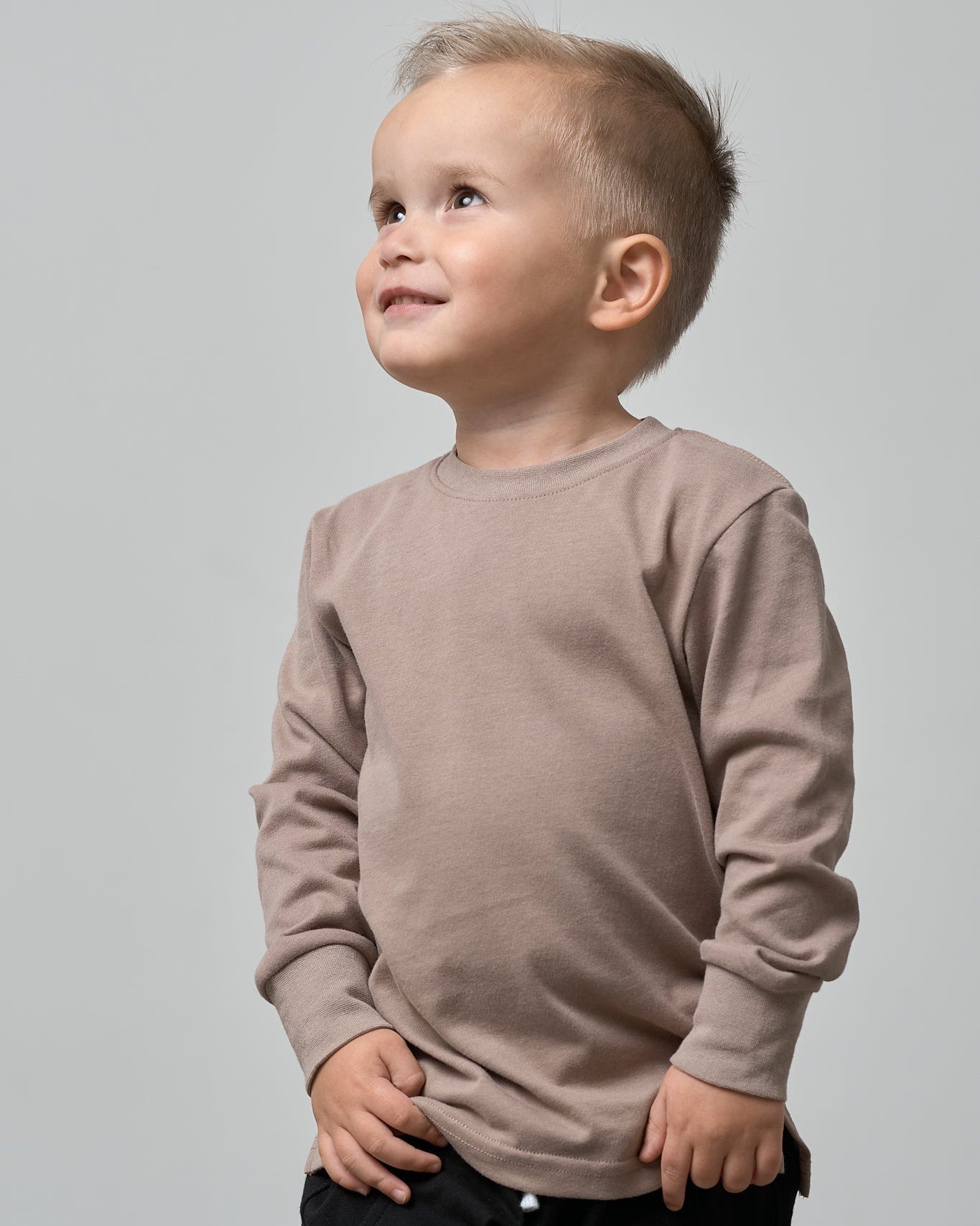 Long Sleeve Elevated Tee - Mushroom - Little Bipsy