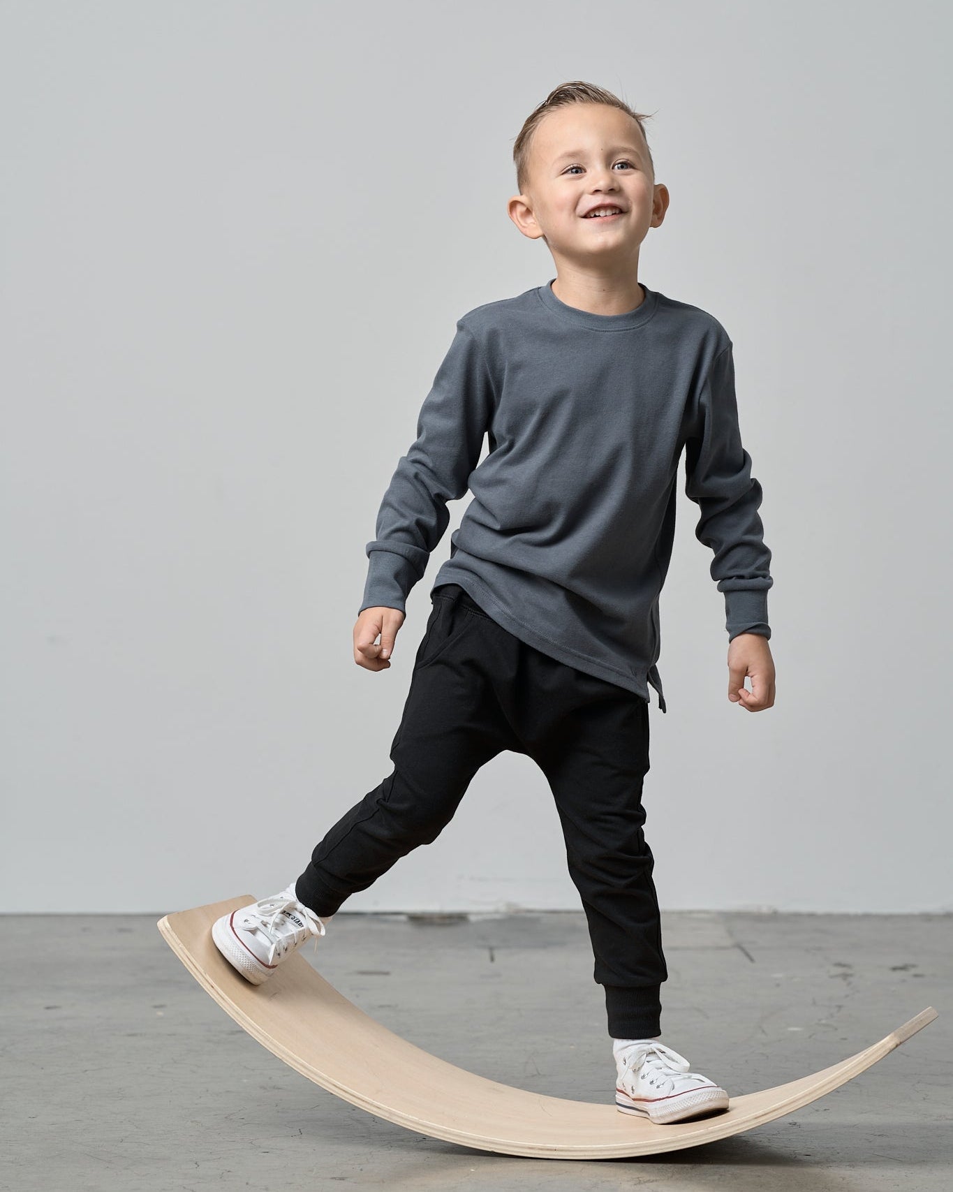 Long Sleeve Elevated Tee - Smoke - Little Bipsy