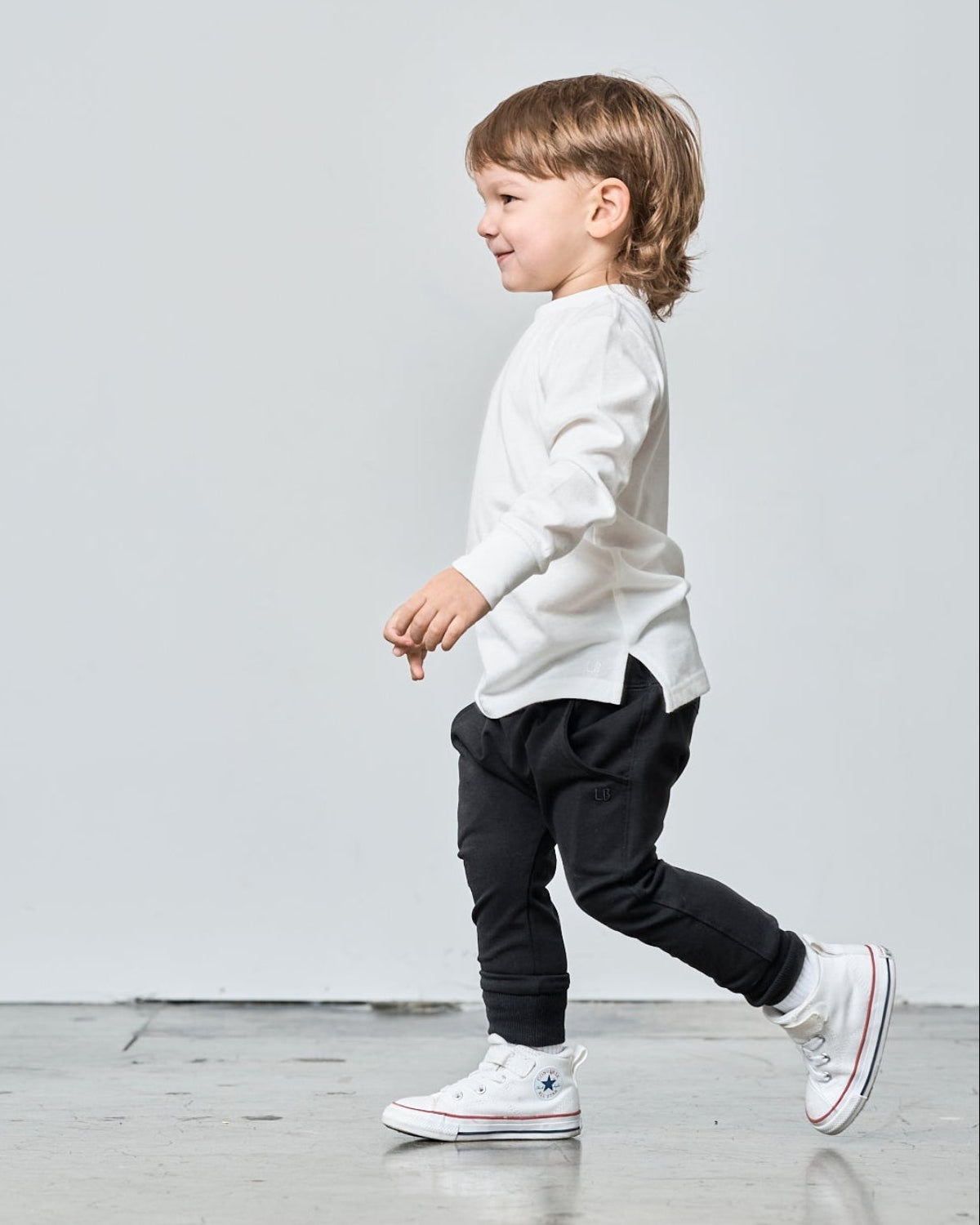 Long Sleeve Elevated Tee - White - Little Bipsy