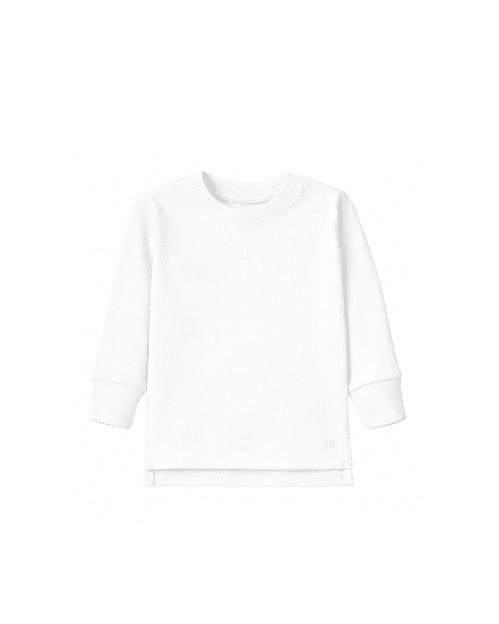 Long Sleeve Elevated Tee - White - Little Bipsy