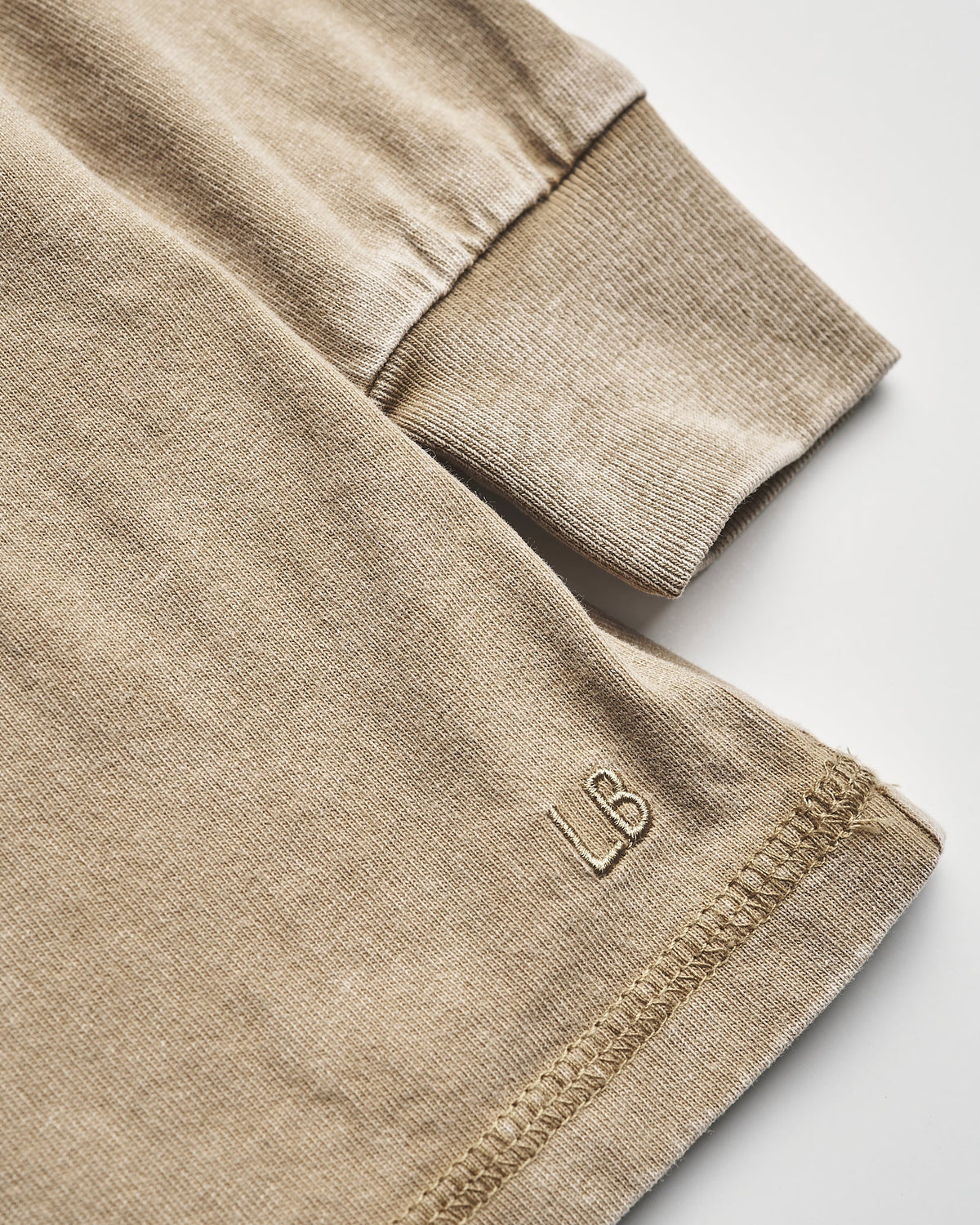 Long Sleeve Mineral Wash Tee - Khaki - Little Bipsy