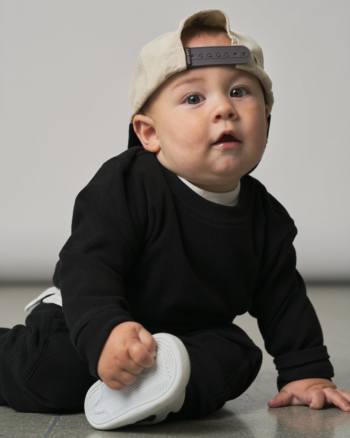 Long Sleeve Ribbed Tee - Black - Little Bipsy