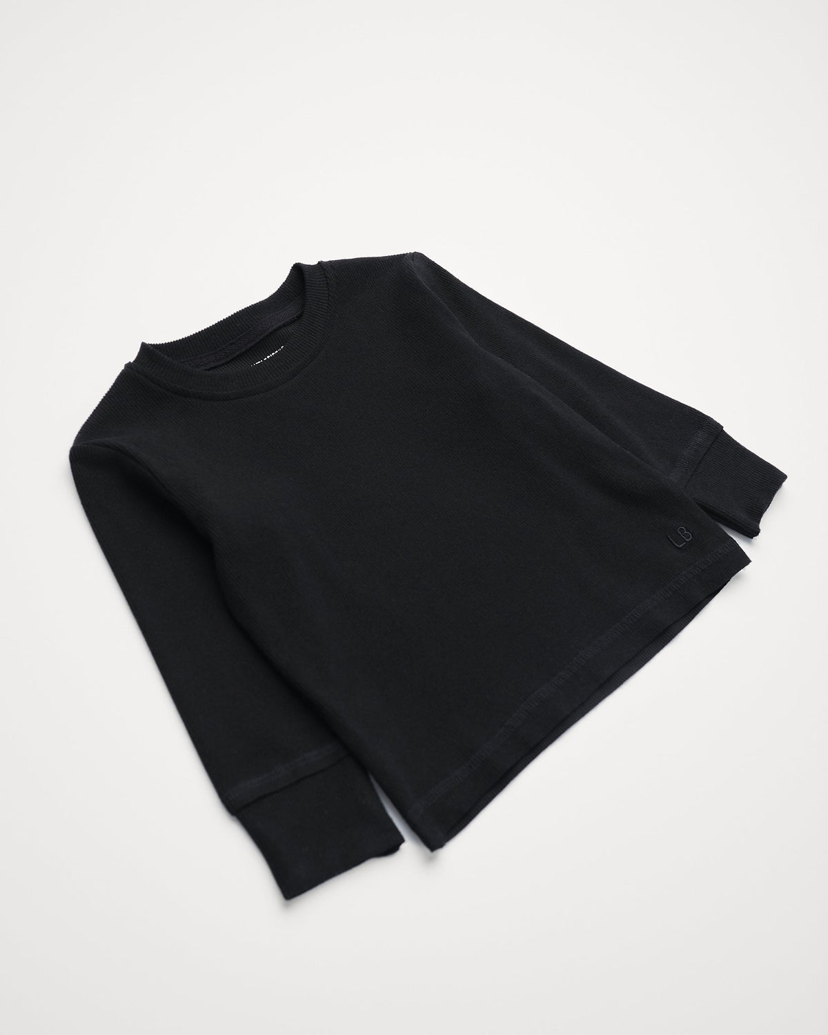 Long Sleeve Ribbed Tee - Black - Little Bipsy