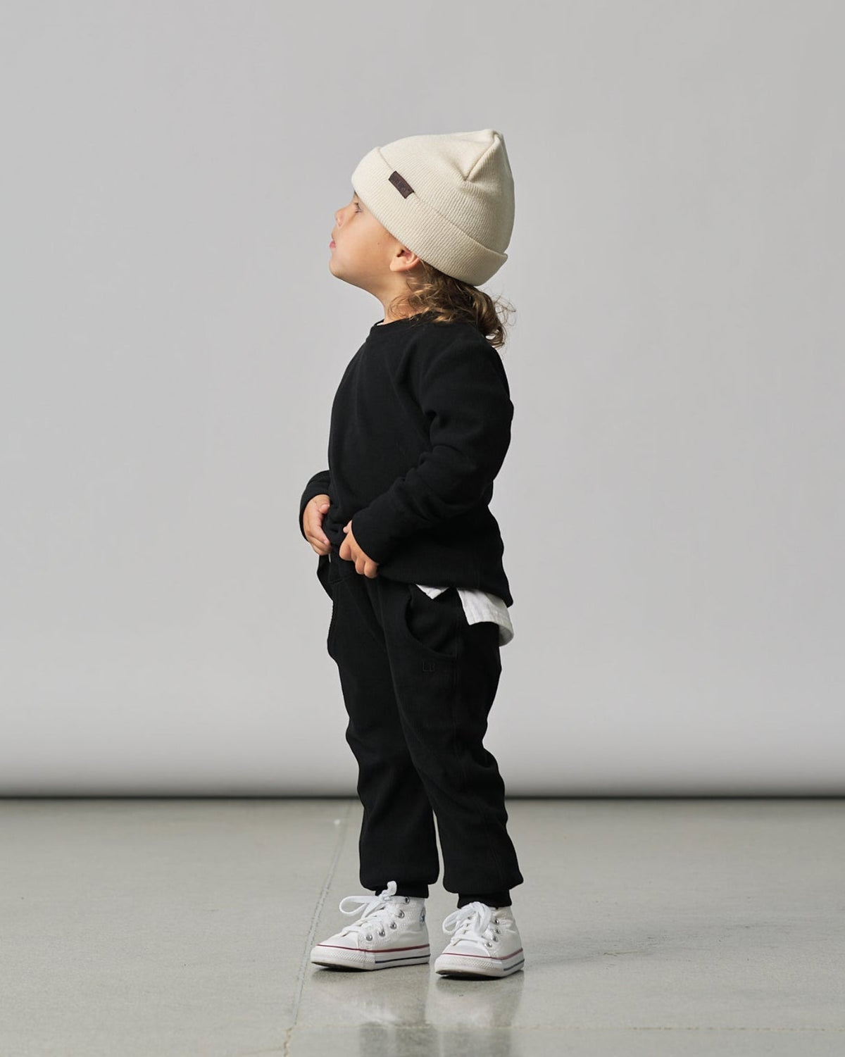 Long Sleeve Ribbed Tee - Black - Little Bipsy