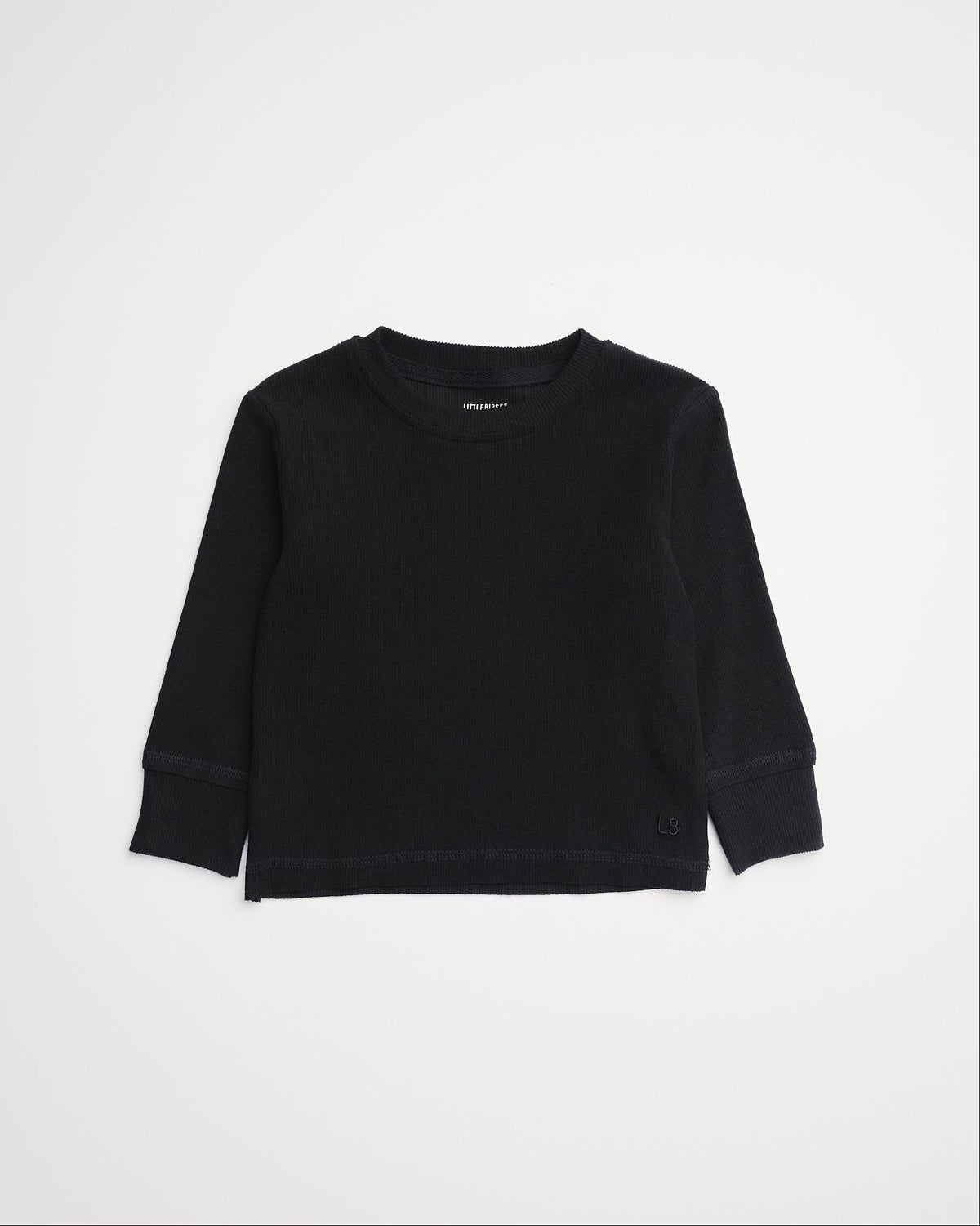Long Sleeve Ribbed Tee - Black - Little Bipsy