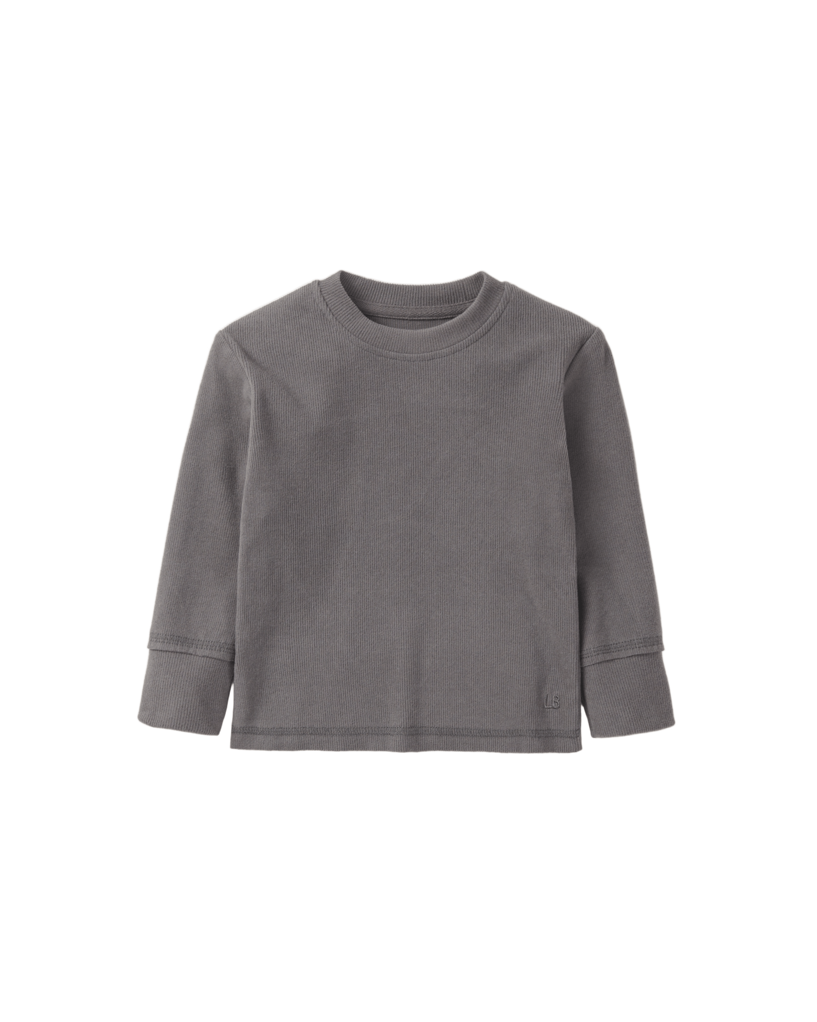 Long Sleeve Ribbed Tee - Graphite - Little Bipsy