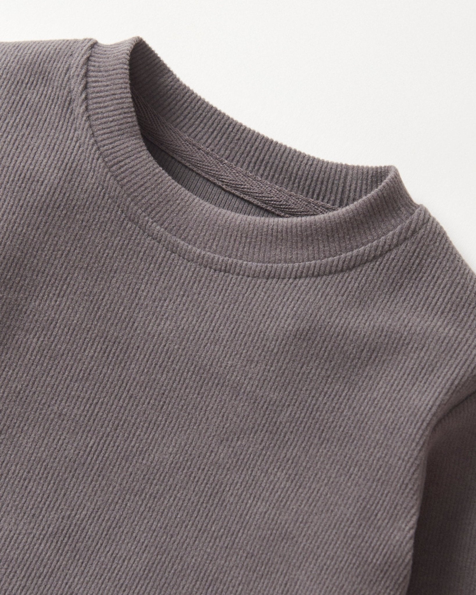 Long Sleeve Ribbed Tee - Graphite - Little Bipsy