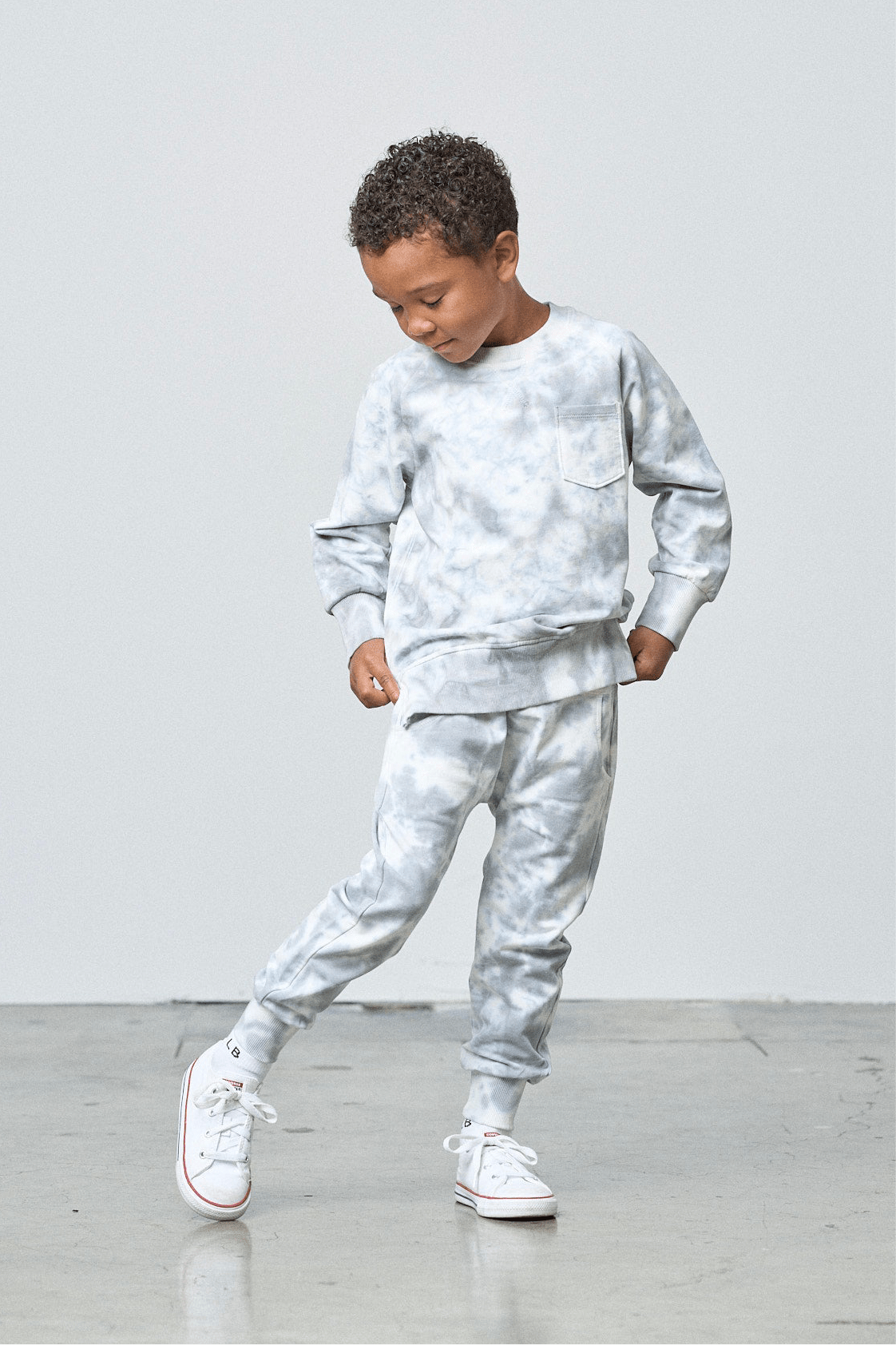 Marble Pullover - Grey - Little Bipsy