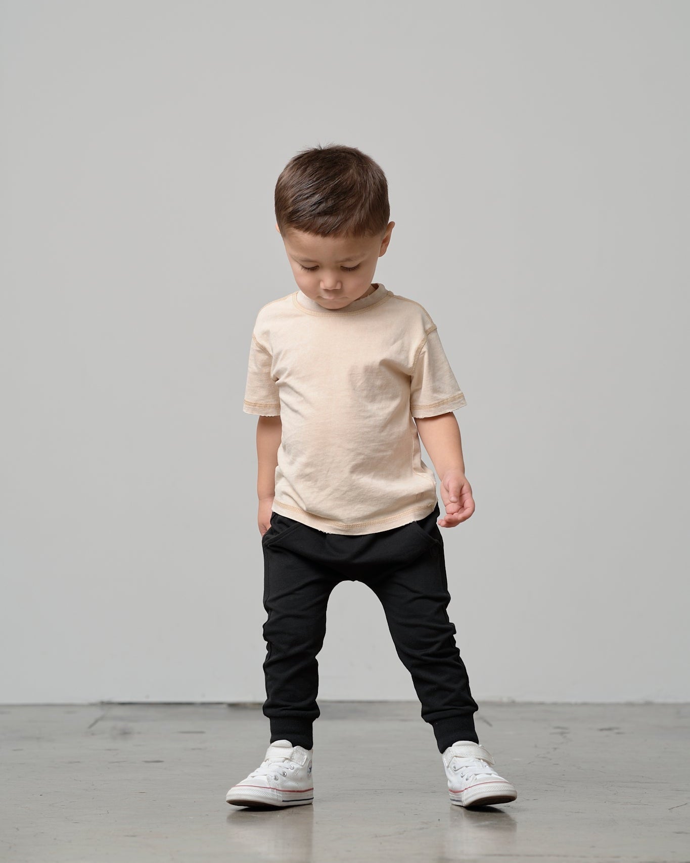 Mineral Wash Tee - Cream - Little Bipsy