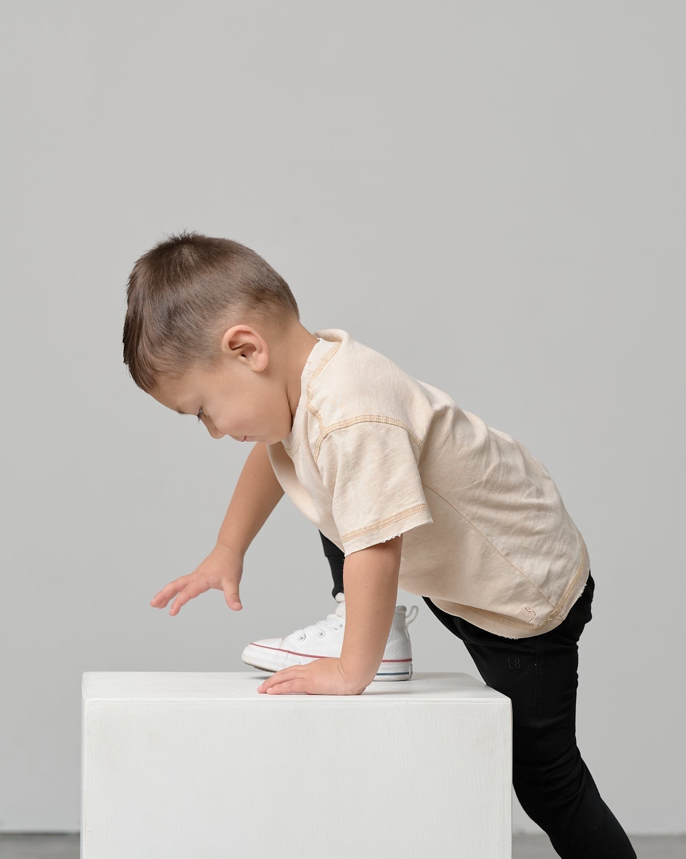 Mineral Wash Tee - Cream - Little Bipsy