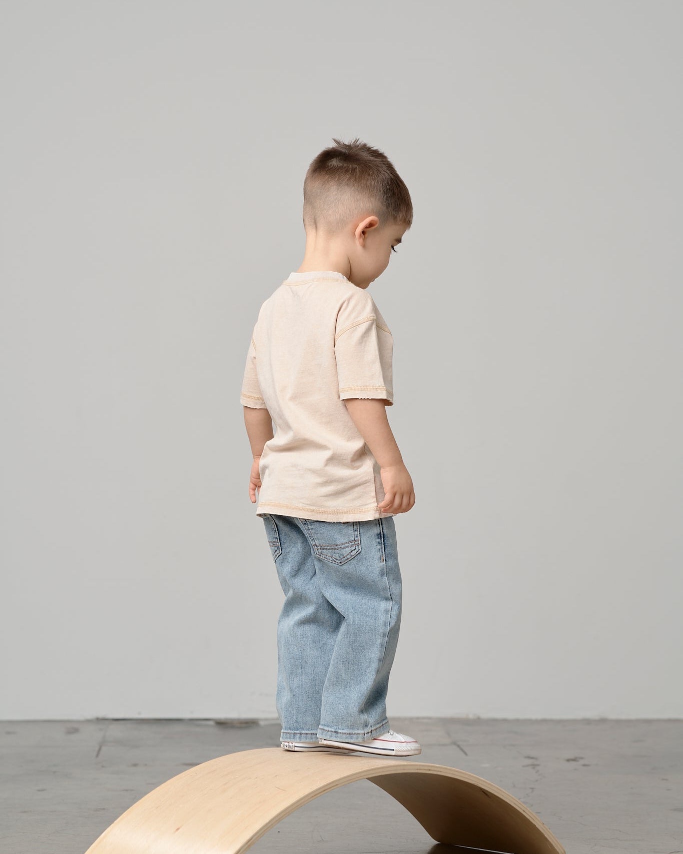 Mineral Wash Tee - Cream - Little Bipsy