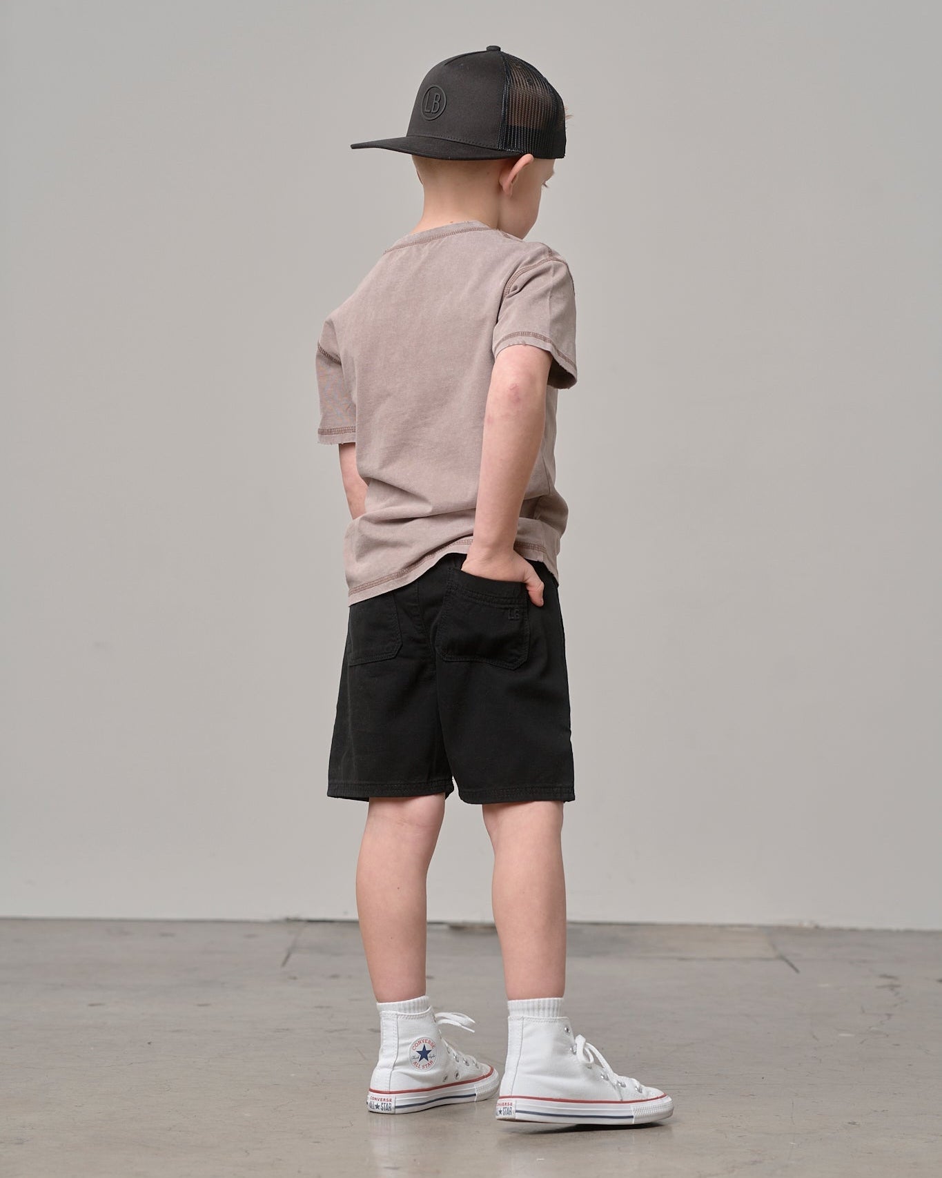Mineral Wash Tee - Taupe - Little Bipsy