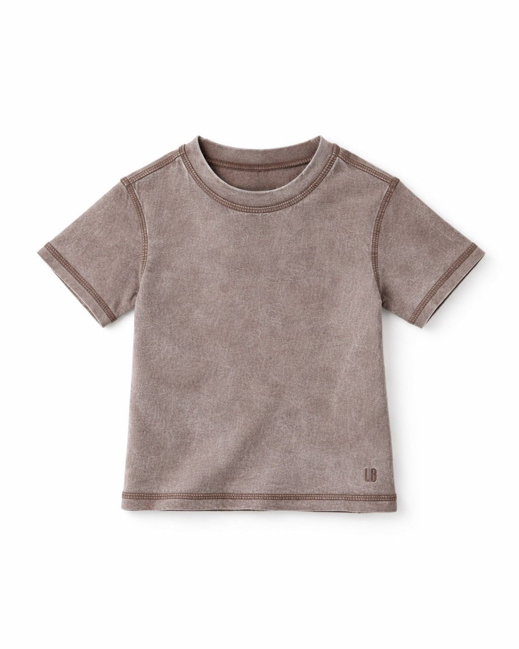 Mineral Wash Tee - Taupe - Little Bipsy