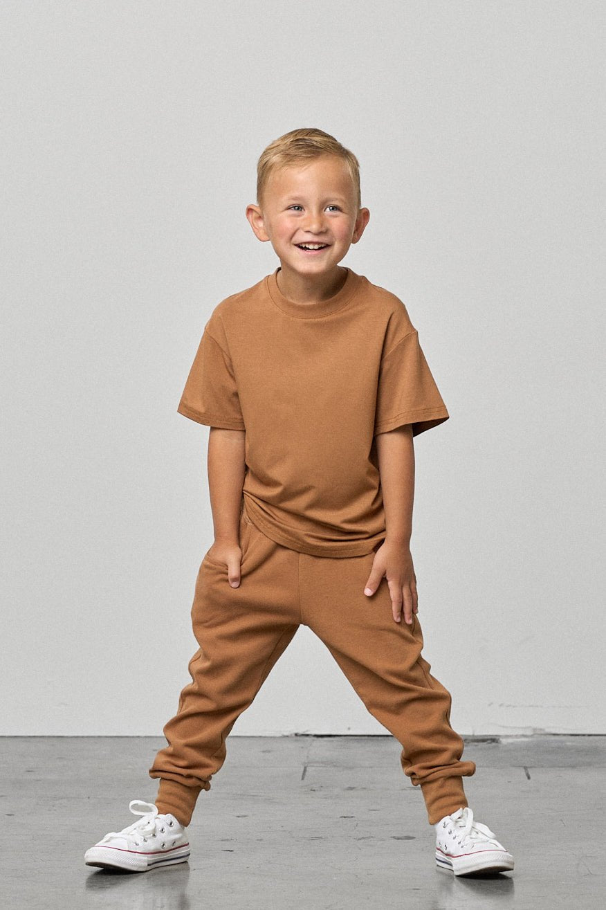 Oversized Bamboo Tee - Chestnut - Little Bipsy