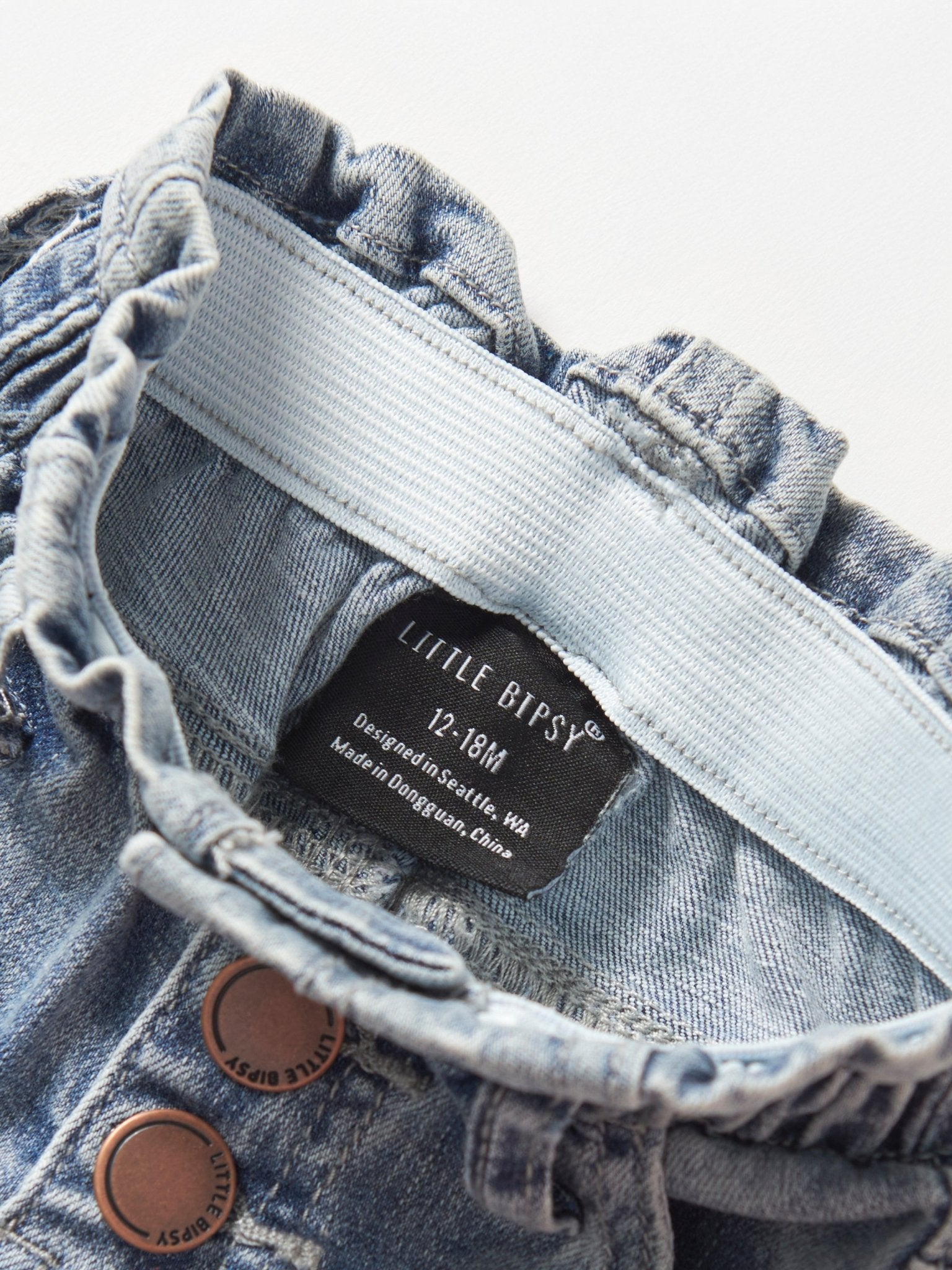 Paperbag Waist Denim - Light Wash - Little Bipsy