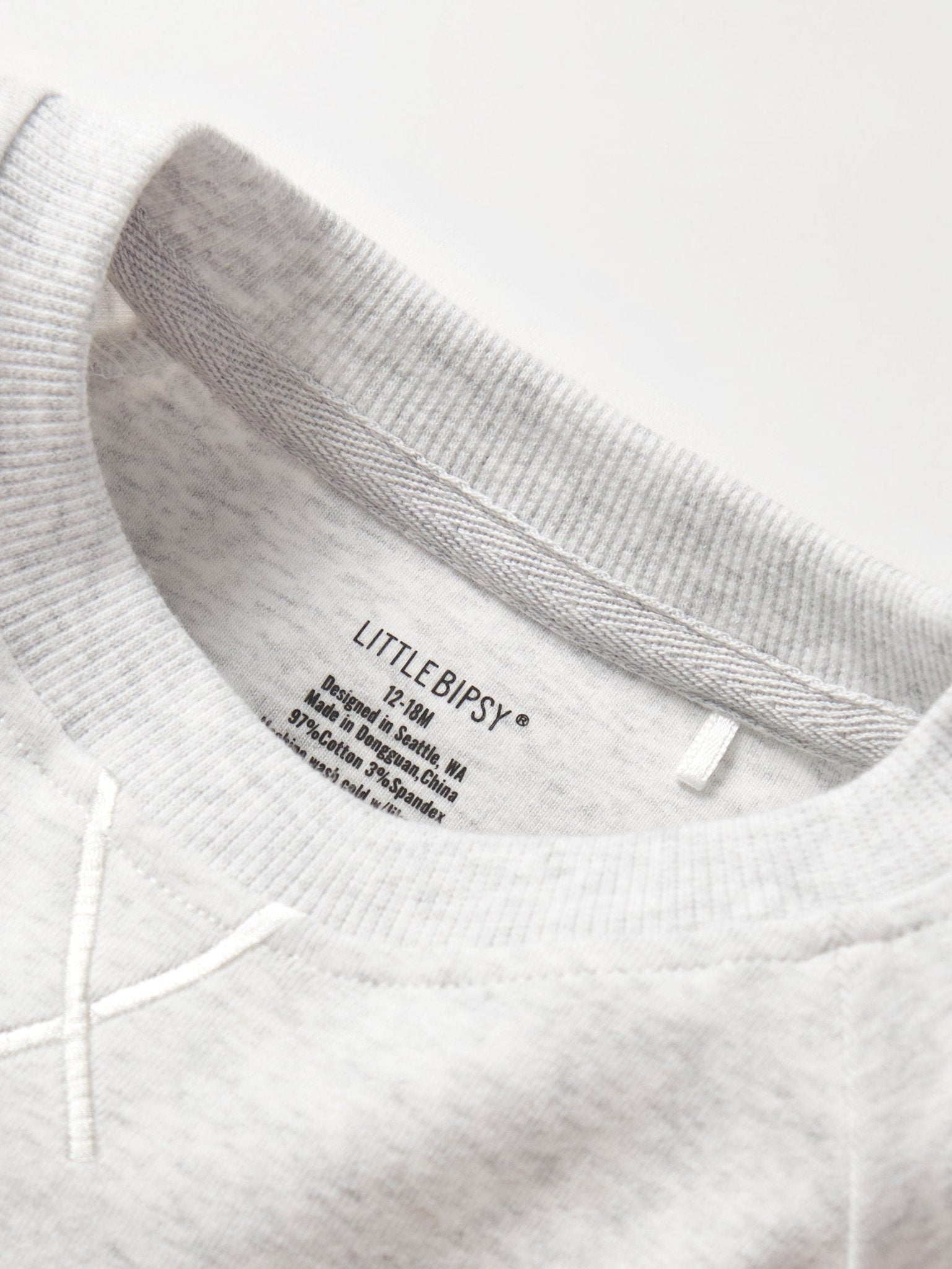 Pocket Pullover - Light Heather Grey - Little Bipsy